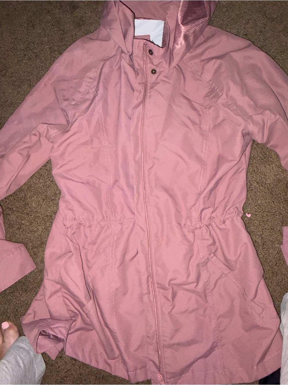 O'Neill Dusty Pink Hooded Trench Coat